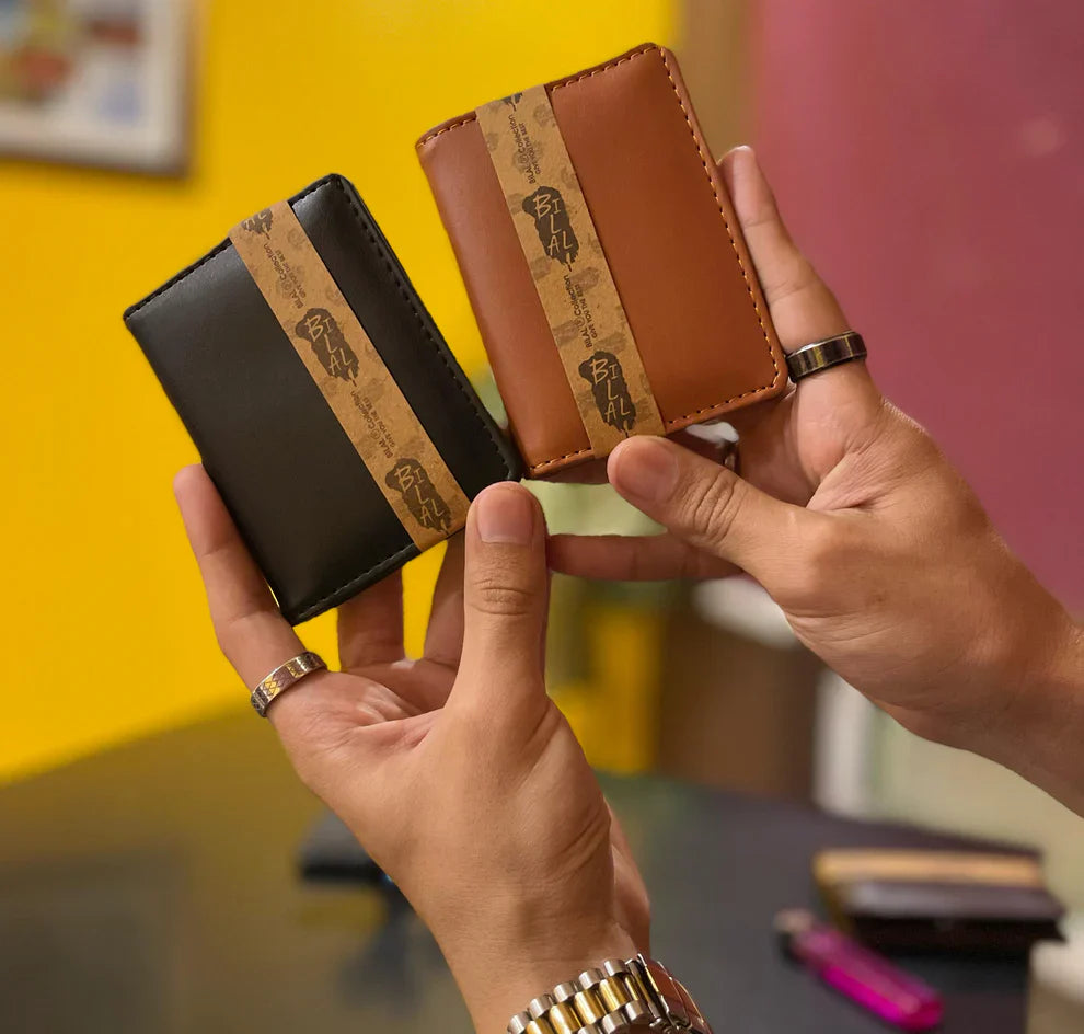 Mini Wallet Plus Card Holder With Magnetic Button - Collection of Businessman